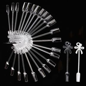 24pcs Bowtie Fake Nail Art Fan Shaped Palette Card Display TND38