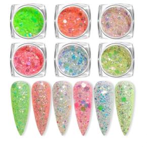 Super Shiny Iridescent Nail Art Glitter Sequins TGF11