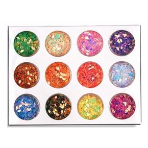 12 Colors Horse Eye Nail Sequins 3D Ultra-Thin Flakes