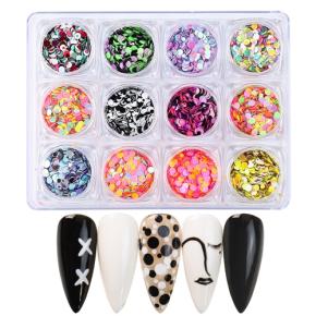 Mixed Size Round Nail Glitter Sequins TGF59