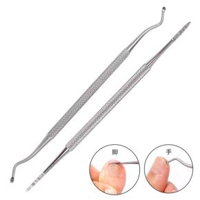 Nail Art Dual End Stainless Steel Dirt Remove Cleaning Stick NAT45