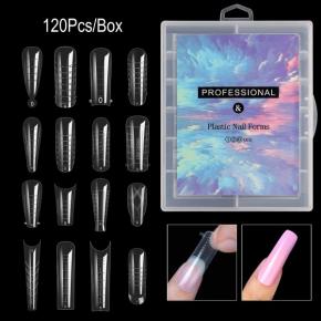 120pcs/box Clear Dual Nail Forms Quick Building Gel Mold Tips NTP03