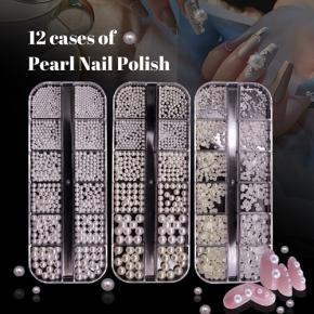 Half Round AB/crstal Nail Art Pearls TNR104