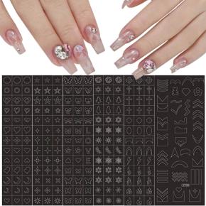 Heart Butterfly Bear Stars Hollow Nail Sticker Manicure Templates Stencils TZ44 