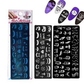 Nail Stamping Plates Heart Line Printing Stencil Nail Stamp Templates