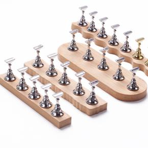 Magnetic Nail Holder Set Wooden Practice Display Stand TND39