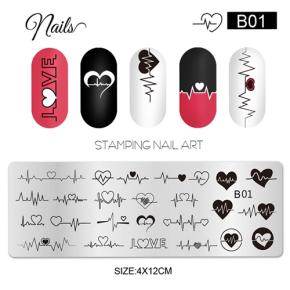  Nail Stamping Plates Template B01-12