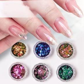 Iridescent Nail Art Glitter Sequins Holographic Laser Chrome Powder TGF70 