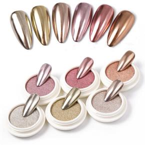 Holographic Shining Rose Gold Silver Metal Mirror Powder TGP68 