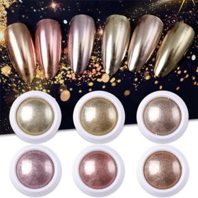 Metallic Effect Nail Mirror Glitter Powder Rose Gold Chrome Pigment TGP69