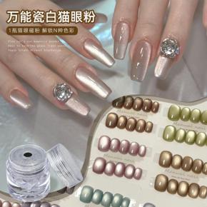 Porcelain White Cat Eye Nail Decoration DIY Fine Powder Magnetic Powder TGP75