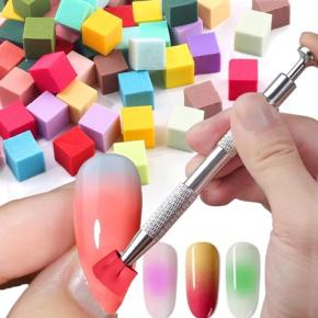 50Pcs 1cm Soft Sponge Nail Brush Gradient Makeup Sponge NAT61